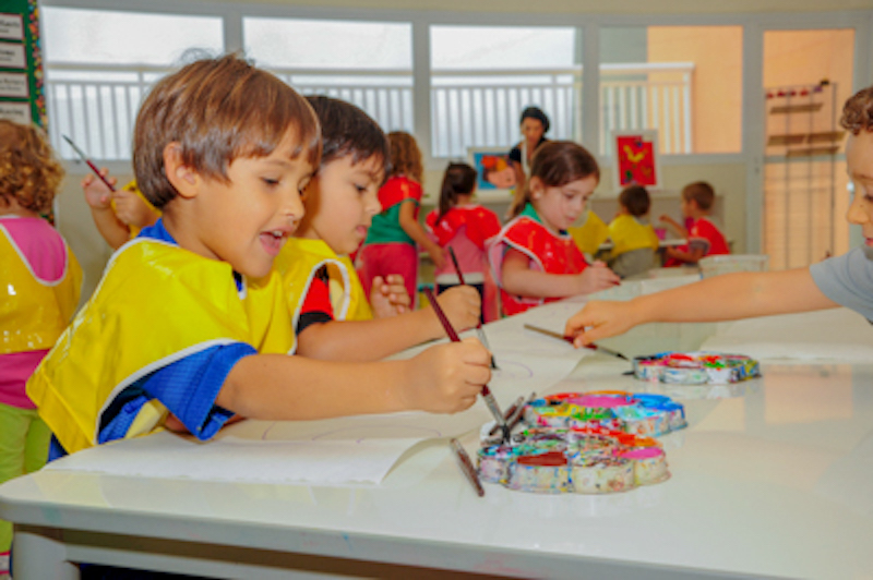 El campus de Barra se inauguró en 2014 con una serie de espacios de aprendizaje especialmente diseñados, como el aula de arte de la Escuela Primaria.
