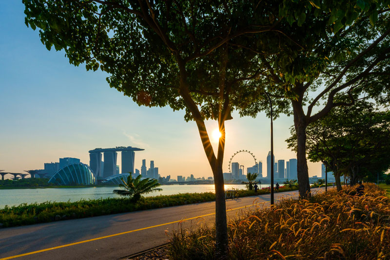 El clima en Singapur suele ser agradable, con temperaturas constantes durante todo el año entre 75 y 90 grados Fahrenheit (23,9 a 32,2 grados Celsius).