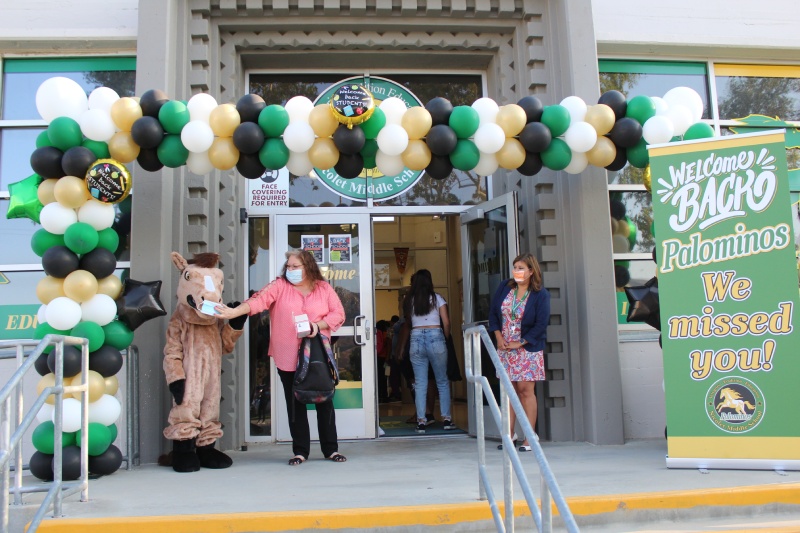 Welcoming back students to in-person learning for the first time in a year and a half! We went all out and had balloons, sings, music, and staff to greet and welcome our students back! We wanted our students to know that they were so missed and that we were so excited to have them back!