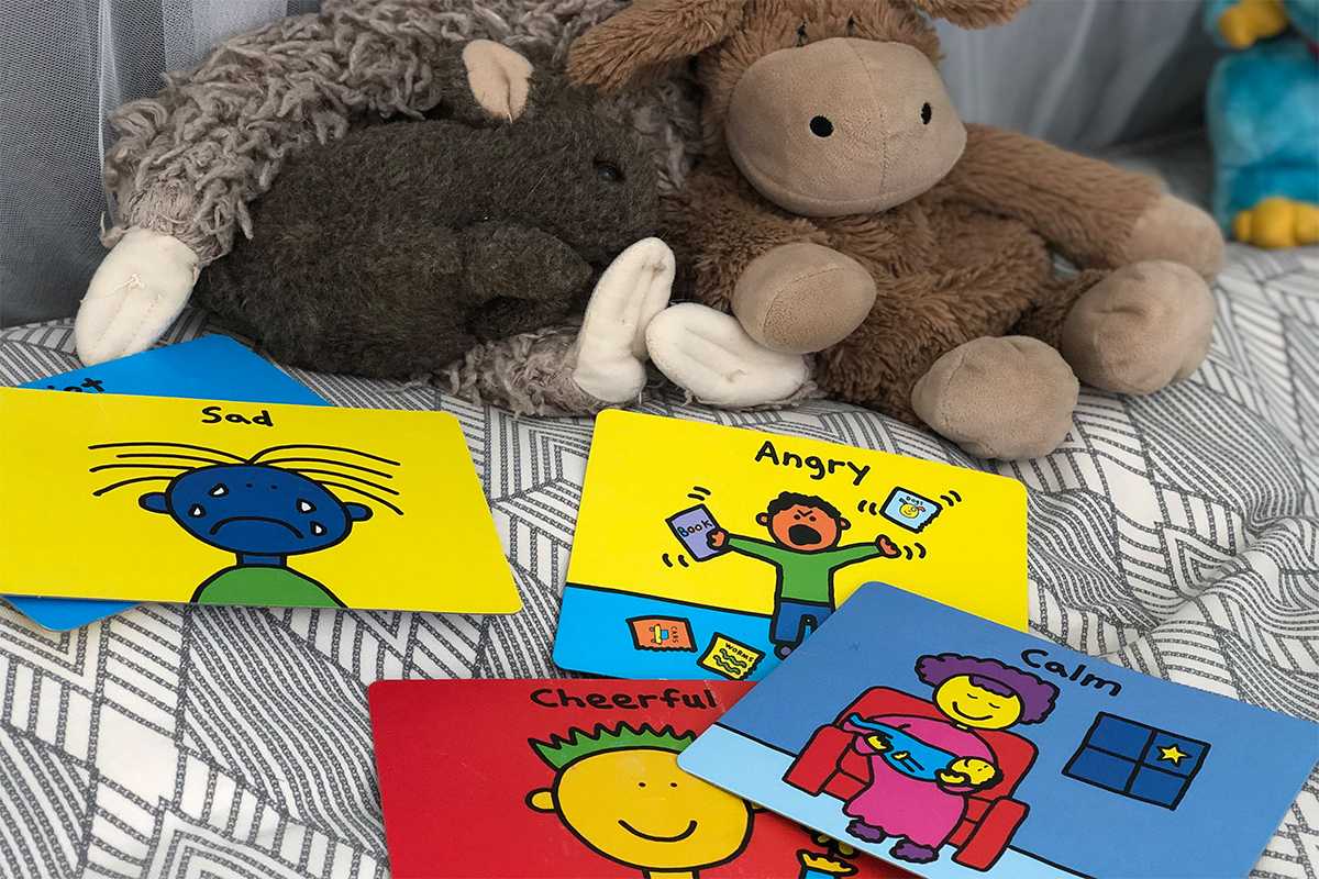 Feeling Flashcards, like these ones from Planet Color™ by Todd Parr, can be a great way for children to give their own feelings a name.