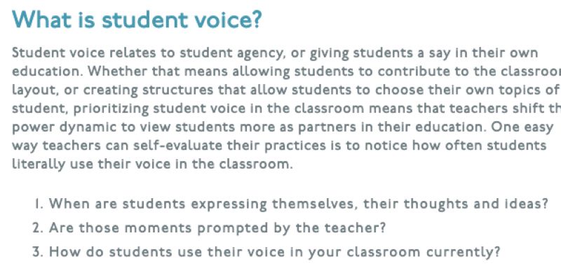 Definición de la voz del estudiante