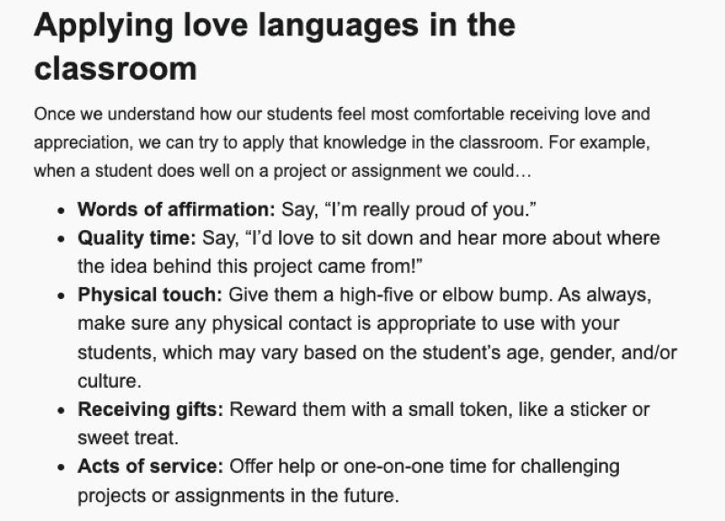 5 lenguajes de amor