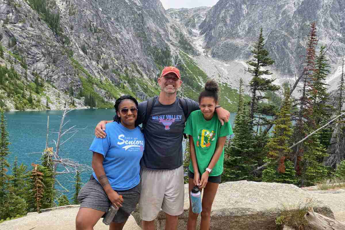 Me with my daughters Tai (18) and Marli (14) with Colchuck Lake in the back.