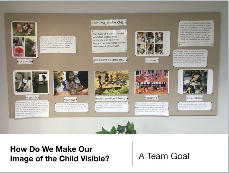 As we were sharing and reflecting on the collection of photos, we started creating the narrative together. This strategy allowed the more expertised teachers to support the new team members to develop confidence in the process of documentation.